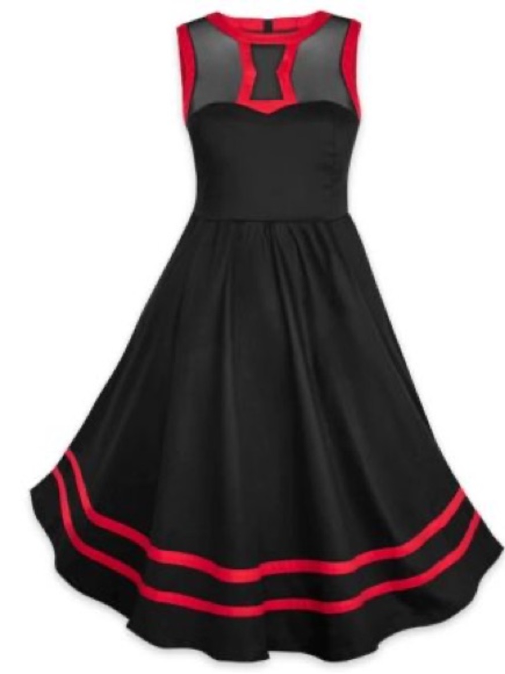 Her Universe Marvel Black Widow Dress with Red Trim